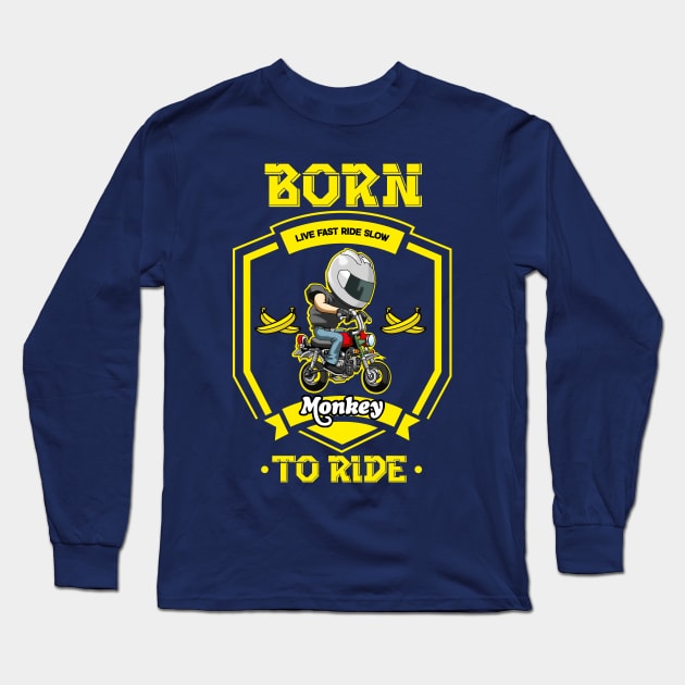 Honda Monkey Born to Ride version2 Long Sleeve T-Shirt by wankedah